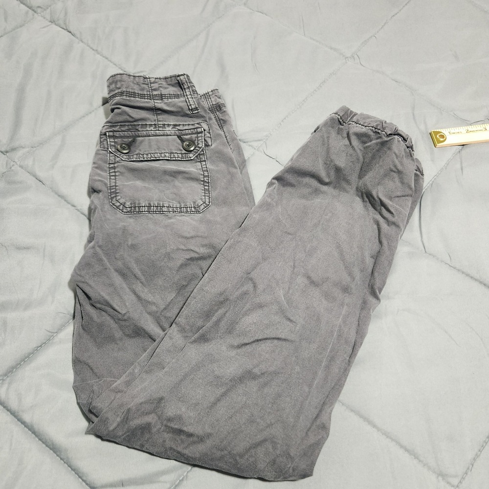 American‎ Eagle Jeans Women's 00 Mid Rise Baggy Jogger Cargo Gray Pants